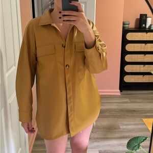 Maeve faux leather shacket